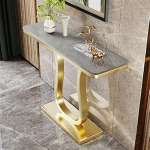 Konsolentisch, Eingangstisch, schmaler Sofatisch, Eingangstisch hinter dem Couchtisch f&uuml;r Eingangsbereich, Flur, Wohnzimmer, Foyer, 80 * 30 * 80 cm (Farbe: Grau)