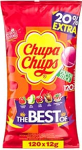 Chupa Chups The Best of Lollipop kott sisaldab 120 lollipopsi 5 maitses: Cola, maasikas, kirss, &otilde;un, s&uuml;nnip&auml;evakingitus.
