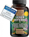LEBER INTENSO&reg;+ Leber Kapseln Hochdosiert -WICHTIG: Laborgepr&uuml;ft mit Cholin, Mariendistel, Artischocke, L&ouml;wenzahn,Desmodium PLUS 80% Silymarin und 5% Cynarin 120Stk DE SCHEUNENGUT&reg;.