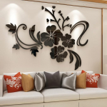 3D Wall Sticker Flowers Mirror Wall Sticker Flowers Sticker Modern Art Wall Decoration Sticker for Living Room Hall Bedroom Home Sofa Wall Bathroom Nursery
