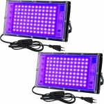 CREATESTAR UV must valgus Spotlight 100 W, LED must valguslamp IP65 veekindel UV valgustuslamp koos pistikuga, valgustuslamp Glow Party, Bar, Disco, Blacklight Party (2 tk)