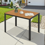 Clevich aialaud, 110 x 70 cm, alumiinium ja WPC, ilmastikukindel r&otilde;dulaud, ristk&uuml;likukujuline terrassilaud, s&ouml;&ouml;gilaud v&auml;ljas, kuumuse- ja ilmastikukindel, pruun