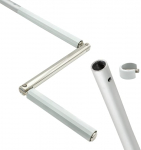 Crank Rod 150 cm Stretched Length for Pins Diameter 12 mm Silver Anodised