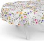 ANRO Oilcloth Tablecloth Wax Tablecloth Washable Garden Tablecloth Round Oval Square Oval 180 x 140 cm Cut Edge Postcard Floral