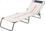 Generico 1 Sun Bed Beige Striped 188 x 55 x 25 cm Steel Polyester Plastic