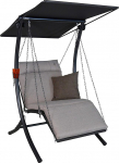 Angerer Freizeitm&ouml;bel GmbH Swing Smart 1-Seater Hollywood Swing - Garden Swing Made in Germany - Swing for Sitting, Lying and Relaxing - with Bed Function - Easy Assembly (Beige)