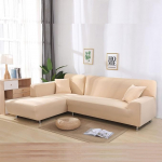 Corner Sofa Slipcovers, Elastic L Shaped Sofa Covers, Non-Slip Sofa Cover for Pets Kids, Corner Sofa Covers, Furniture Protector - for Living Room, Beige, 3 Seater (3 Seater(190~230 cm))