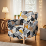 LiveGo tugitoolide katted banketitoolile Stretch Knit Chair Covers koos k&auml;etugedega, Stretch Chair Covers elutoa jaoks, pehme tugitool Slipcover, libisemiskindel, koeras&otilde;bralik, m&ouml;&ouml;bli kaitsja