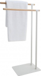 Sealskin Towel Rack, Metal/Wood, White, One Size