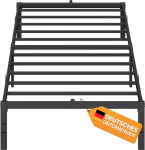 VASAGLE &uuml;heinimesevoodi raam 90 x 200 cm metallist voodiraam, voodi all hoidmine kaasaegne k&uuml;lalisvoodi lihtne kokkupanek must RMB132B01