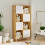 Raamaturiiul, valge raamaturiiul, hoiuriiul, ustega riiul 4 uksega ja 8 kambriga, kuubikujuline riiul, laste kontoririiul, vabalt seisev hoiuriiul elutuppa (B-puuv&auml;rviline, 8