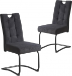 B&D home&reg; Sofia s&ouml;&ouml;gitoa toolid 2-st komplektist - Cantilever kiiktool, pehmendusega istme kest koos k&auml;epidemega, riidest, must, metallist libisemine, must, retro-t&ouml;&ouml;stuslik disain s&ouml;&ouml;gituppa, k&ouml;&ouml;ki ja kontorisse.