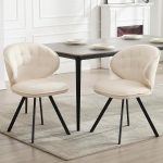 chairus s&ouml;&ouml;gitoa toolid, komplekt 2, &scaron;enillist moodsad k&ouml;&ouml;gitoolid metalljalgadega, pehmendusega toolid s&ouml;&ouml;gituppa, k&ouml;&ouml;ki, elutuppa, valge