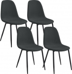 Lestarain s&ouml;&ouml;gitoolide komplekt (4 tooli) magamistuppa K&ouml;&ouml;ki elutuppa Mugavad k&ouml;&ouml;gitoolid seljatoega, metallist jalad, Skandinaavia moodne, valmistatud koordist, tumehall