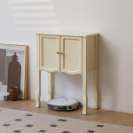 Stilvoller Konsolentisch aus Holz - mit Aufbewahrungsschr&auml;nken, 90 cm hoch, Aufbewahrungsl&ouml;sung in verschiedenen Gr&ouml;&szlig;en, f&uuml;r das Wohnzimmer im Flur Ivory White 65 * 32 * 90cm