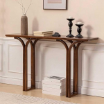 Konsolentisch im Landhausstil - Rustikaler Eingangstisch f&uuml;r das Wohnzimmer, Sofatisch hinter der Couch, Akzenttisch f&uuml;r Flur und Foyer - Braunes Bauernhausdekor