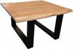 Kohvilaud 80 x 80 cm Akaatsiaplaat terasraamiga