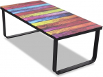 Anself kohvilaud elutoa laud 5 mm turvaklaasiga 90 x 45 x 32 cm V&auml;rviline prinditud klaasplaat
