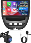 [4G + 64G] Android autoradio Toyota Aygo/Peugeot 107/Citroen C1 2004-2014 juhtmevaba Carplay & Android Car, 9-tolline IPS puuteekraan koos GPS, WiFi, 32EQ, Bluetooth 5.0, FM/RDS raadioga.