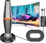 DVBT2 antenn, DVB-T ja DVB-T2 antenni siseruumides koos v&otilde;imendiga, pika ulatusega ja 360&deg; vastuv&otilde;tt, siseruumide antenn telerite jaoks tugeva magnetilise alusega, sobib 4K 1080p ja k&otilde;ikidele teleritele.