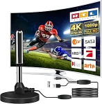 DVB-T2 siseantenn koos v&otilde;imendiga - TV siseantenn, DVB-T/T2, TV antenn 4K UHD Full HD, 360&deg; vastuv&otilde;tt kuni 500 km, tasuta saatja