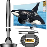 DVBT2 antenn, DVB-T/DVB-T2 antenn, tugevam varrasantenn digitaaltelevisiooni/digitaaltelevisiooni/DAB-raadio/DVB-T2 tuuneripulga jaoks, maksimaalne signaali kvaliteet, magnetilise alusega, 3 m kaabel, valge