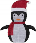 Well Home 3D-Pinguin mit warmwei&szlig;en LED-Lichtern, 42 x 34 x 68 cm