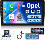Android autoraadio Opel Zafira/Opel Astra 2005-2014 - 8 Core 4 + 64G 9-tolline puutetundlik raadio - Apple Carplay ja Android Car DSP Audio Wi-Fi SWC h&auml;&auml;ljuhtimine + tagurduskaamera ja mikrofon
