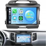Roinvou 4+128G Android 15 autoraadio Kia Sportage 2010-2016 juhtmevaba Carplay Android auto, 9-tolline autoraadio Incell puuteekraaniga GPS-navigatsiooniga Bluetooth EQ WiFi RDS FM SWC MIC tagurdamine