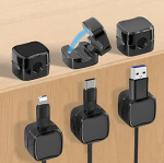 Kabel-Organizer, magnetisch, selbstklebend, f&uuml;r Schreibtisch, Nachttisch, Organizer, Kabelhalter, magnetisch, f&uuml;r HDMI, USB, Audio (schwarz)