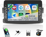 CAMECHO 2G + 64G Android 13 autoraadio Renault Dacia Logan Duster Sandero Lodgy Capture Symbol Lada Xray koos Navi Carplay Android Car, 7-tolline Double DIN TouchSrcreen Bluetooth RDS/FM-ga