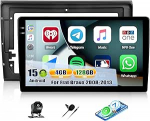 CAMECHO 4+128G 9-tolline Android 15 autoraadio Fiat Bravo 2008-2013 koos tagurduskaameraga AHD, navigatsiooniraadio Bluetoothiga, traadita Carplay Android auto, FM/RDS WiFi GPS peeglilink 1280 x 720