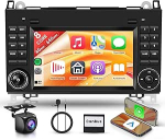 8 Core 4+64G 7-tolline Android autoraadio Mercedes-Benz A-klassile W169/B-klassile W245/Viano/Vito W639/Sprinter W906 koos puuteekraaniga Traadita Carplay Androidi auto peeglilink Bluetooth FM/RDS/EQ WiFi GPSiga