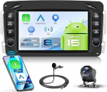 8 Core 4G + 64G autoraadio Android 15 Mercedes Benz C CLK G klassi W203 W209 W463 Viano Vito W639, 7-tolline HD IPS puuteekraan koos Carplay Android auto GPS Wi-Fi Bluetooth FM RDS raadio kaamera