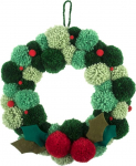 Trimits Green Pom Pom Wreath Kit, DIY j&otilde;ulukaunistused, esiuksegirlande, s&uuml;gisene p&auml;rg 31cm
