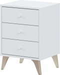 Habitdesign Bedside Table Office Book - Low Cost Model - Matt White Finish - Dimensions: 38cm (W) x 45cm (H) x 34cm (D)