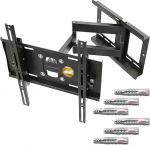 RICOO R23-F TV seinakinnitus Tilt & Swivel Universal Cantilever Mounting Holder Arm ka kumerale 4K LCD LED televiisorile / 30-65 tolli VESA 200x100 400x400 Mustas toonis