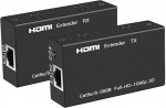 Ozvavzk HDMI Extender 200ft HDMI kuni RJ45 Ethernet &uuml;le Cat5e/Cat6 kaabli edastamine HDMI LAN adapter HDMI Transmitter Repeater toetab 1080P 3D HDCP EDID POC (n&otilde;uab ainult TX Power)