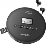 Isiklik CD-m&auml;ngija | Kaasaskantav muusikam&auml;ngija koos k&otilde;rvaklappidega | 7-tunnine aku kestab &uuml;hilduv FM saatja USB AUX v&auml;ljund | Bassiv&otilde;imendus, anti-skip, kohandatud EQ | MangoKit CD-X