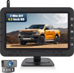 CAMECHO HD RarR&uuml;ckfahrkamera juhtmevaba 4.3-tolline juhtmevaba &uuml;lekanne, IP68 veekindel, infrapuna &ouml;&ouml;n&auml;gemine ja laia nurgaga s&otilde;idukile/veoautole/autokaravanile/haagisele/haagissuvilale/haagiselamule