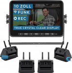 VSG 24 10-tolline Element HD XL | 4 kaamerat juhtmevaba tagurduss&uuml;steemi akumagnet matkaauto ja veoauto jaoks, auto komplekt, mis sisaldab tagurduskaamerat + monitori, DIY Retrofit 12V-24V, digitaalne kaamera,