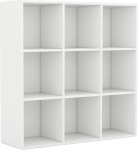 Susany Bookcase Cabinet 98 x 30 x 98 cm Made of Chipboard with 9 Compartments, Bookcase, Filing Shelf, Bookcase, Files, Cabinet, Wall Shelf, White