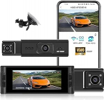 CAMECHO 3.16-tolline Dash Cam autode jaoks, ees ja sees, 1080P Full HD autokaamera, topelt reguleeritav objektiiv, Dash Cam autode jaoks, liikumistuvastus, 150&deg; lai nurk, Loop Recording App / WiFi
