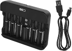 EMOS universaalne akulaadija NiMH NiCd 6 akule kiirlaadija 500mA 1-6x AAA AA AA C D 9V akudele Sisaldab USB-C kaablit LED-indikaator aku kaitse turvaomadused