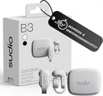 sudio B3 Snow White - taaskasutatud plastist valmistatud vaba&otilde;hu k&otilde;rvaklamber. Avatud k&otilde;rvaklapid, Bone Sound Technology, Bluetooth 5.4, IPX4 veekindel, pikk m&auml;nguaeg kokku 24 tundi.