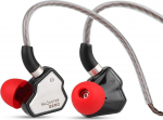 LINSOUL 7Hz Salnotes Zero HiFi 10 mm d&uuml;naamilise juhiga k&otilde;rvaklapid IEM metallist komposiitmembraaniga, roostevabast terasest esiplaat, eemaldatav 2-pin OFC kaabel (must, ilma mikrofonita, 3,5 mm)