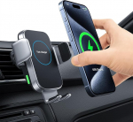Hinyx traadita autolaadija, auto mobiiltelefoni hoidik koos laadimisfunktsiooni automaatse induktsiooniga, Qi 15W kiire traadita laadija auto iPhone 12 Pro Max/XS/11/X/8, Samsung S20/Note10, Huawei LG jne. jaoks