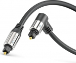 sonero&reg; Premium optisches Toslink kaabel, 20,0m, kuldsed kontaktid, 1 x 90&deg; pistikud, 360&deg; p&ouml;&ouml;ratav, must