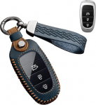 ontto Nahast auto v&otilde;tmekott Hyundai Tucson NX4 Ioniq 5 Nexo Solaris Santa Fe TM Sonata DN8 2020-2022 v&otilde;tmehoidja tarvikud Kaugjuhtimispuldi v&otilde;tmekott v&otilde;tmehoidja kaitse sinine, sinine