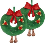 Dekoratiivsed padjad komplekt 2 rohelist j&otilde;ulumotiivi J&otilde;ulup&auml;rg &uuml;mmarguse l&auml;bim&otilde;&otilde;duga 45 cm Candy